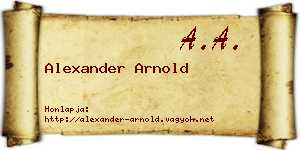 Alexander Arnold névjegykártya