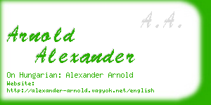 arnold alexander business card